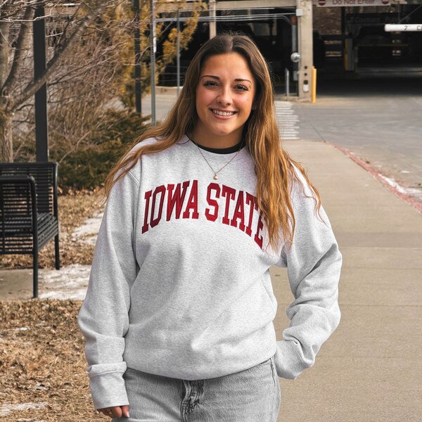 Zoozatz Iowa State Gray Suede Crewneck